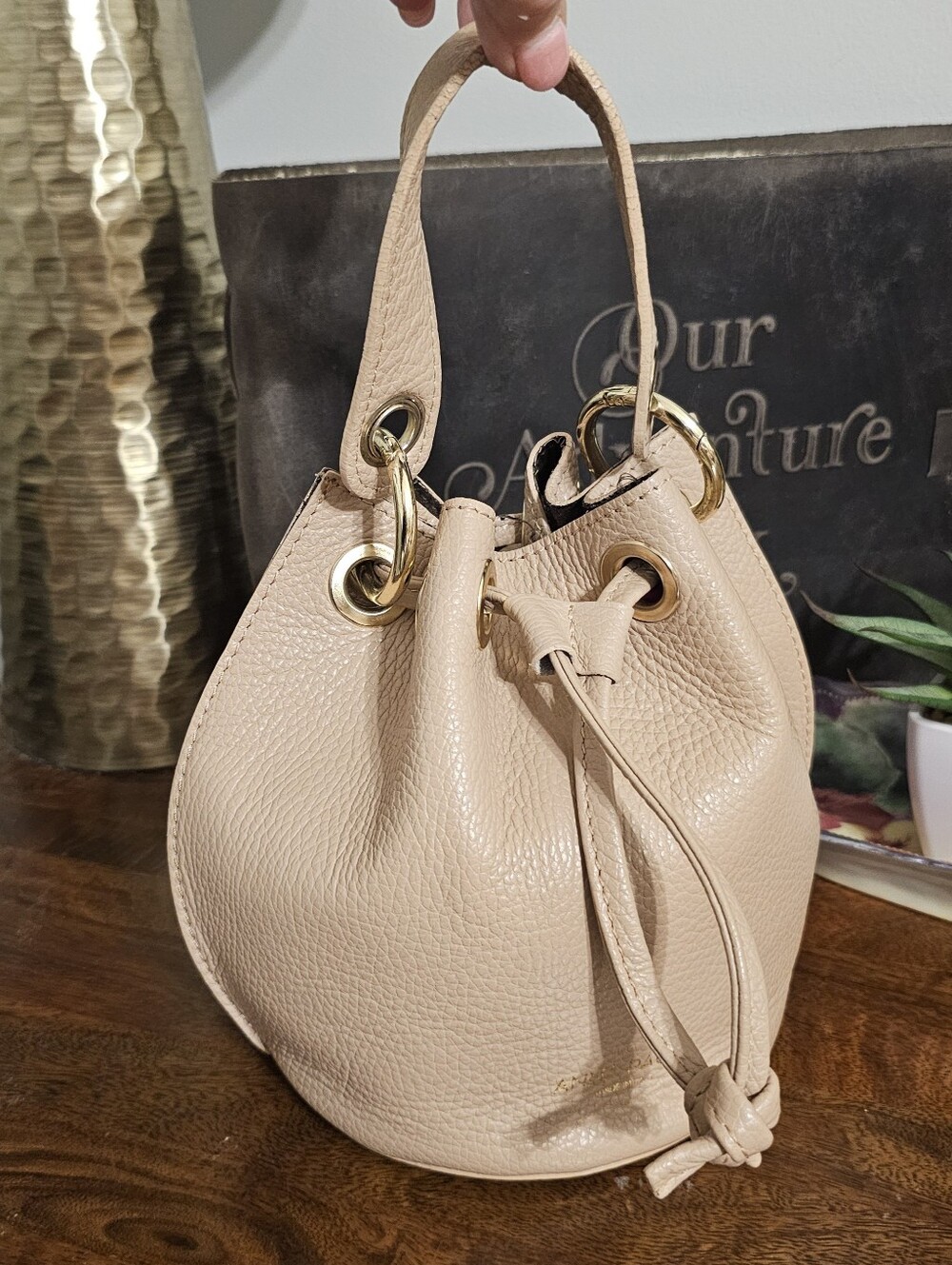 Anna Paola Leather Bucket Bag